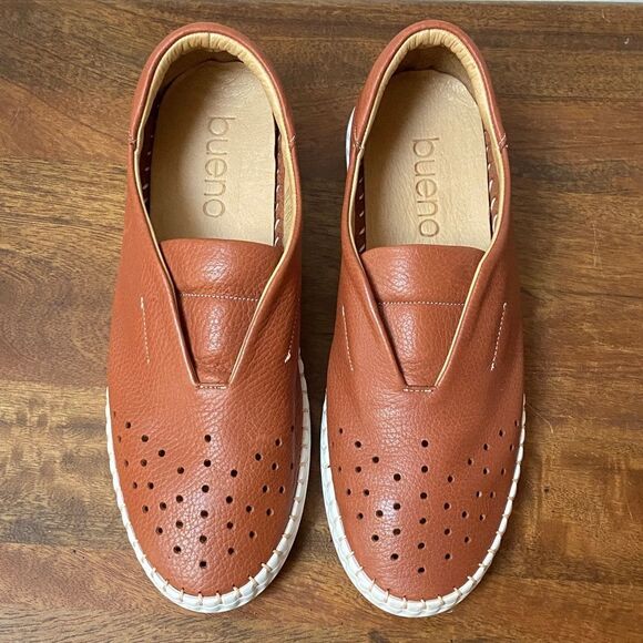 Anthropologie Denmark Bueno Women’s Leather Slip-On Sneakers in Tan- New main image 5
